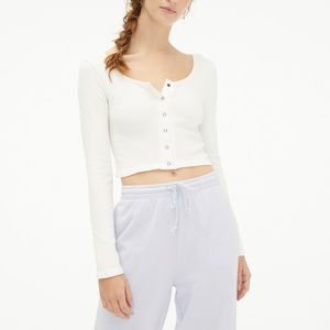 Aeropostale Long Sleeve Seamless Ballet Crop Top